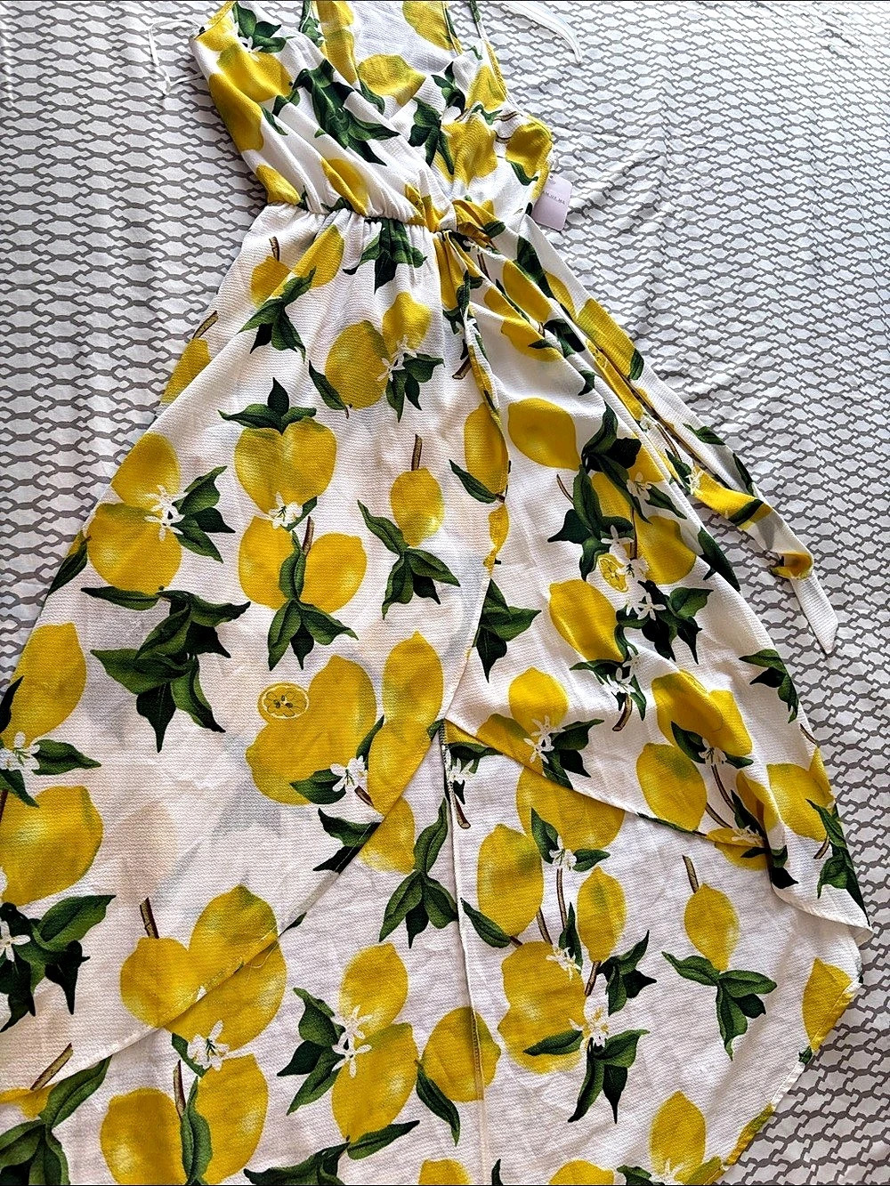 Lemon Print Maxi Dress